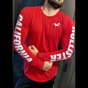 Red long sleeve Hollister tee
